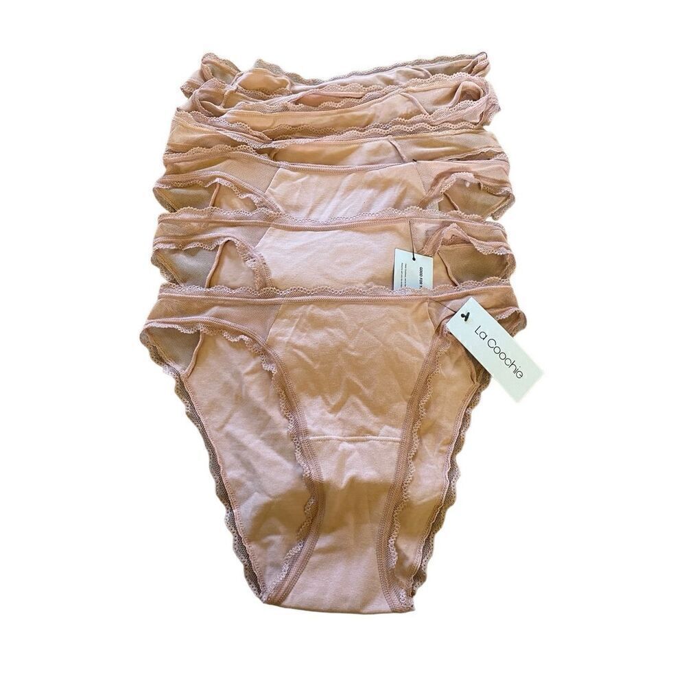 La Coochie Underwear XS lot of 7 Mid Rise Brie Rose